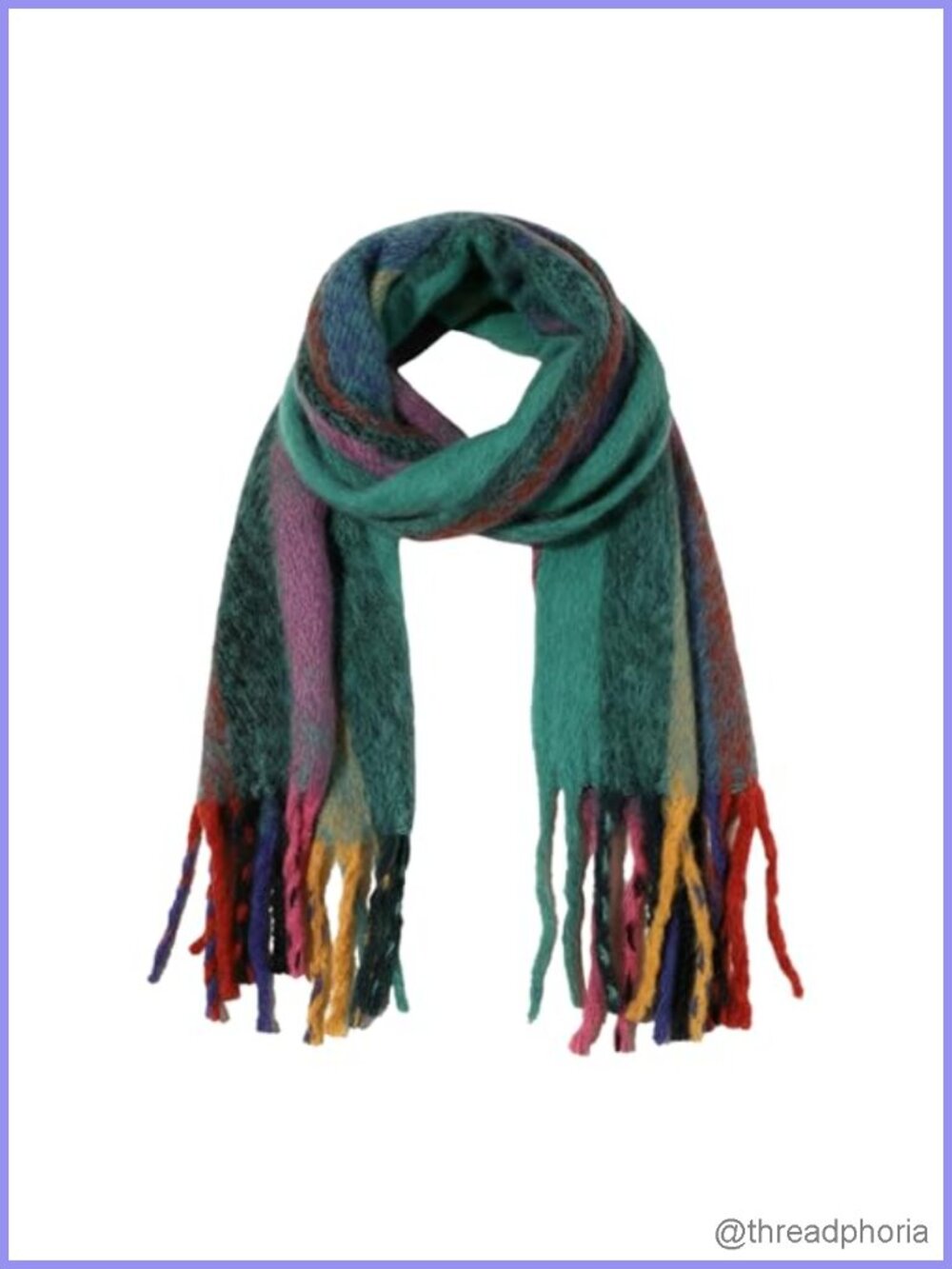 Chunky Knit Winter Scarf Wrap Shawl for Women - Warm Thick Plaid Cozy Pashmina,
